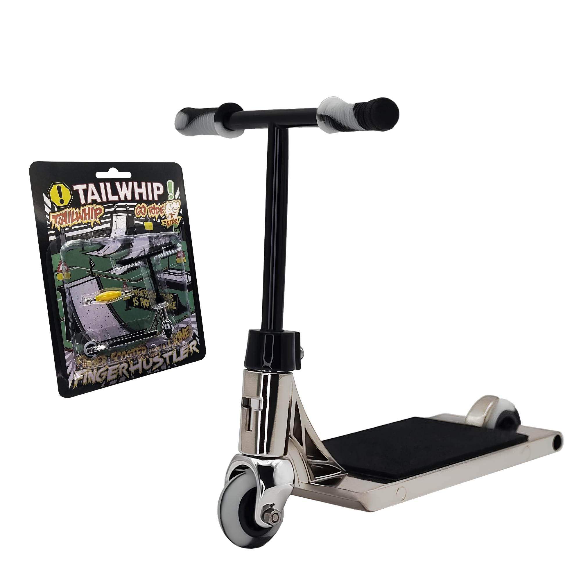 TAILWHIP Metal Finger Scooter, Mini Scooter Toy for Tricks